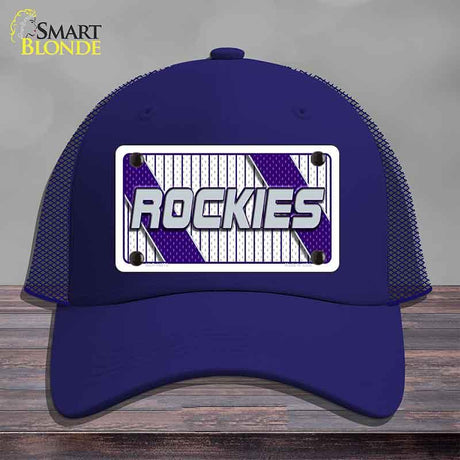 ROCKIES Graphic Novelty License Plate Hat HAT-MLP-14573 Mesh Royal Blue