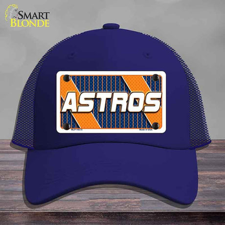 ASTROS Graphic Novelty License Plate Hat HAT-MLP-14575 Mesh Royal Blue