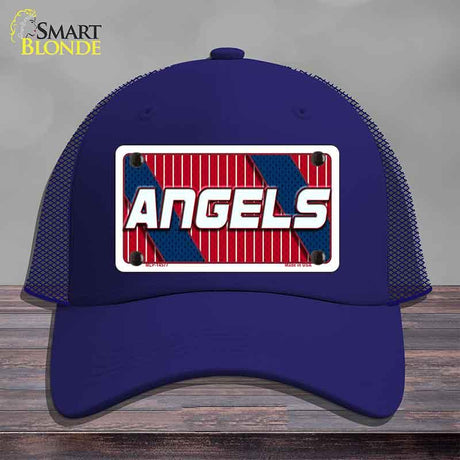 ANGELS Graphic Novelty License Plate Hat HAT-MLP-14577 Mesh Royal Blue