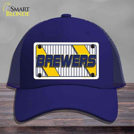 BREWERS Graphic Novelty License Plate Hat HAT-MLP-14580 Mesh Royal Blue