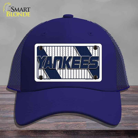 YANKEES Graphic Novelty License Plate Hat HAT-MLP-14583 Mesh Royal Blue