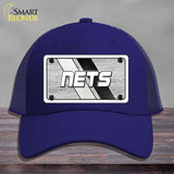 Blue cap with 'NETS' logo on a gray background