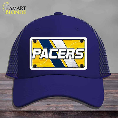 Blue cap with 'Pacers' logo on a gray background