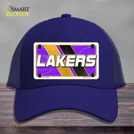 Blue cap with Lakers logo on a gray background