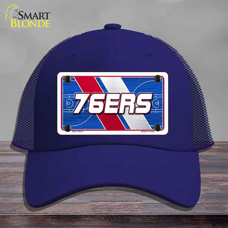 76ERS Graphic Novelty License Plate Hat HAT-MLP-14617 Mesh Royal Blue