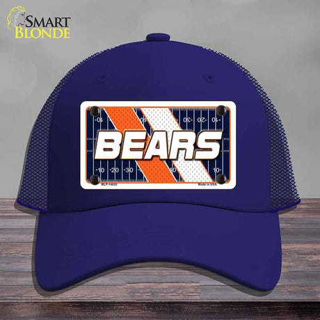 BEARS Graphic Novelty License Plate Hat HAT-MLP-14630 Mesh Royal Blue