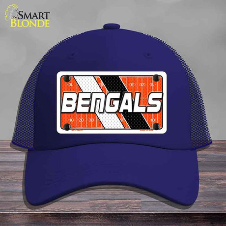 BENGALS Graphic Novelty License Plate Hat HAT-MLP-14631 Mesh Royal Blue