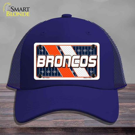 BRONCOS Graphic Novelty License Plate Hat HAT-MLP-14634 Mesh Royal Blue