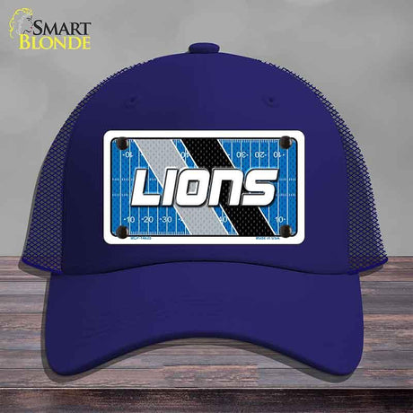 LIONS Graphic Novelty License Plate Hat HAT-MLP-14635 Mesh Royal Blue