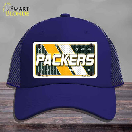 PACKERS Graphic Novelty License Plate Hat HAT-MLP-14636 Mesh Royal Blue
