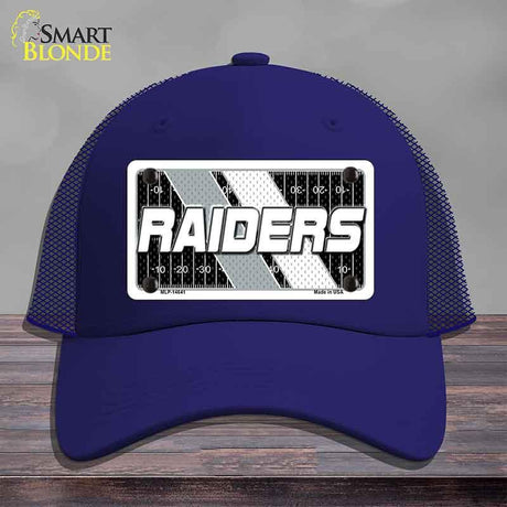 RAIDERS Graphic Novelty License Plate Hat HAT-MLP-14641 Mesh Royal Blue