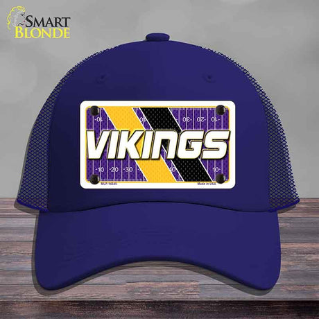 VIKINGS Graphic Novelty License Plate Hat HAT-MLP-14645 Mesh Royal Blue