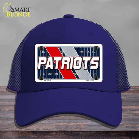 PATRIOTS Graphic Novelty License Plate Hat HAT-MLP-14646 Mesh Royal Blue