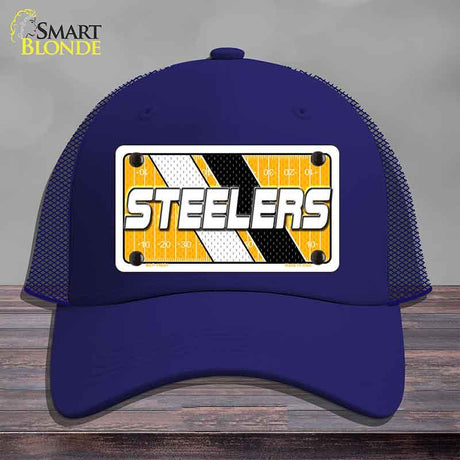 STEELERS Graphic Novelty License Plate Hat HAT-MLP-14651 Mesh Royal Blue
