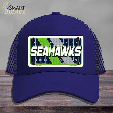 SEAHAWKS Graphic Novelty License Plate Hat HAT-MLP-14653 Mesh Royal Blue