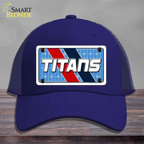 TITANS Graphic Novelty License Plate Hat HAT-MLP-14655 Mesh Royal Blue