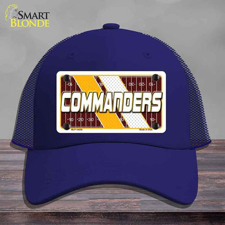 COMMANDERS Graphic Novelty License Plate Hat HAT-MLP-14656 Mesh Royal Blue