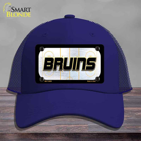 BRUINS Graphic Novelty License Plate Hat HAT-MLP-14658 Mesh Royal Blue