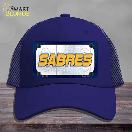 SABRES Graphic Novelty License Plate Hat HAT-MLP-14659 Mesh Royal Blue