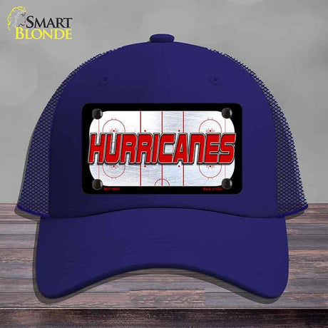 HURRICANES Graphic Novelty License Plate Hat HAT-MLP-14661 Mesh Royal Blue