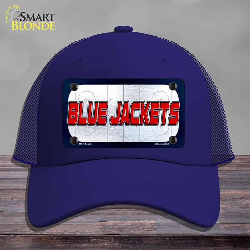 BLUE JACKETS Graphic Novelty License Plate Hat HAT-MLP-14664 Mesh Royal Blue