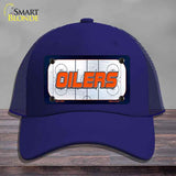 OILERS Graphic Novelty License Plate Hat HAT-MLP-14667 Mesh Royal Blue