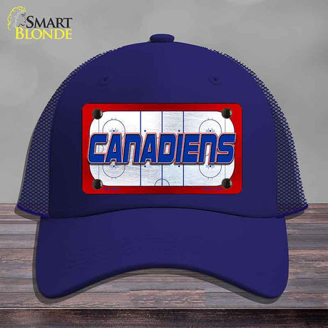 CANADIENS Graphic Novelty License Plate Hat HAT-MLP-14671 Mesh Royal Blue