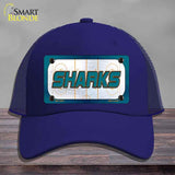 SHARKS Graphic Novelty License Plate Hat HAT-MLP-14679 Mesh Royal Blue