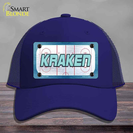 KRAKEN Graphic Novelty License Plate Hat HAT-MLP-14680 Mesh Royal Blue
