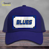 BLUES Graphic Novelty License Plate Hat HAT-MLP-14681 Mesh Royal Blue