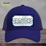 CANUCKS Graphic Novelty License Plate Hat HAT-MLP-14685 Mesh Royal Blue