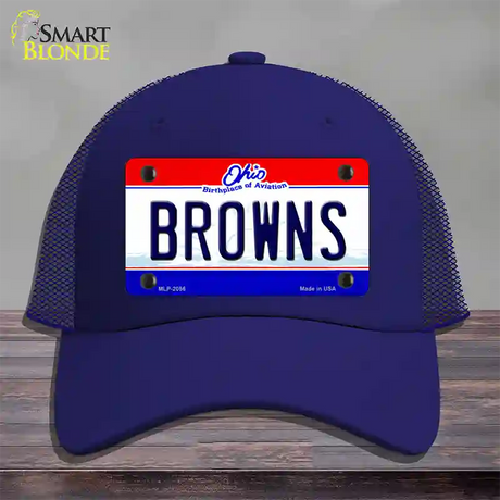 Browns Ohio State Novelty License Plate Hat Mesh / Royal Blue
