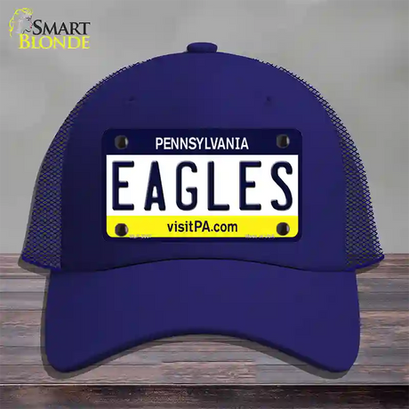 Eagles Pennsylvania State Novelty License Plate Hat Mesh / Royal Blue