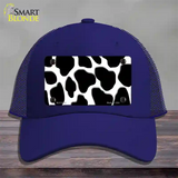 Black White Giraffe Novelty License Plate Hat Mesh / Royal Blue