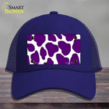 Purple White Giraffe Novelty License Plate Hat Mesh / Royal Blue
