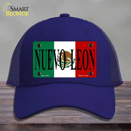 Nuevo Leon Mexico Flag Novelty License Plate Hat Mesh / Royal Blue