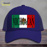 Michoacan Mexico Flag Novelty License Plate Hat Mesh / Royal Blue