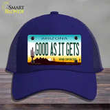 Good As It Gets Arizona Novelty License Plate Hat Mesh / Royal Blue