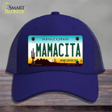Mamacita Arizona Novelty License Plate Hat Mesh / Royal Blue