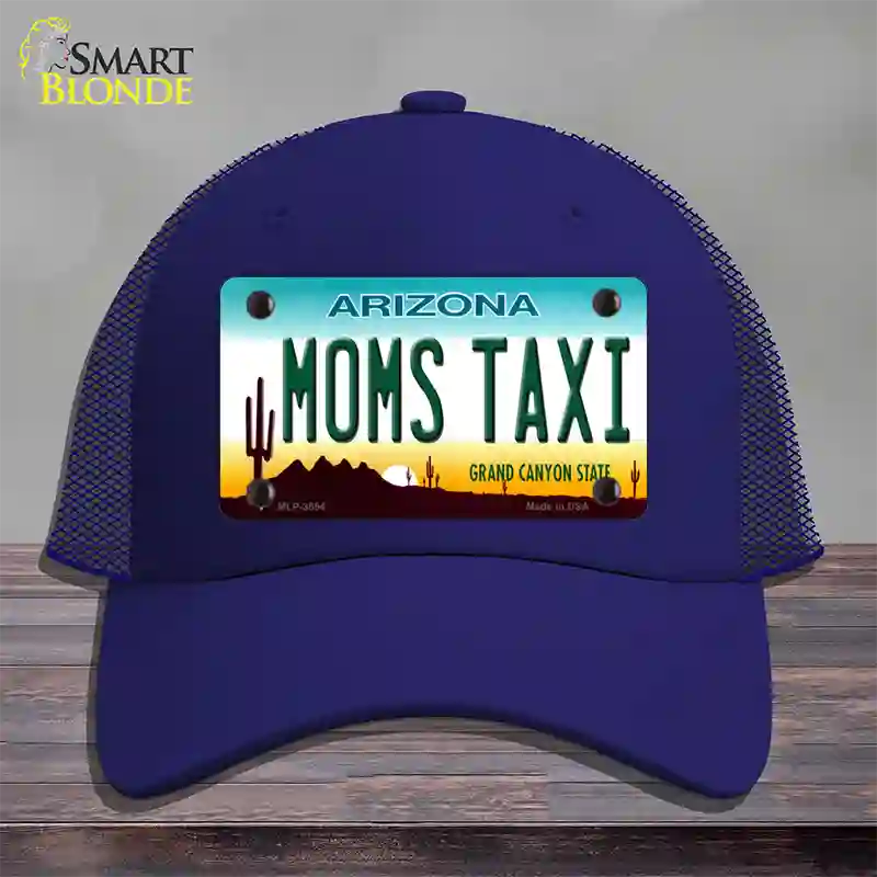 Moms Taxi Arizona Novelty License Plate Hat Mesh / Royal Blue
