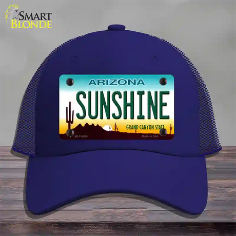 Sunshine Arizona Novelty License Plate Hat Mesh / Royal Blue