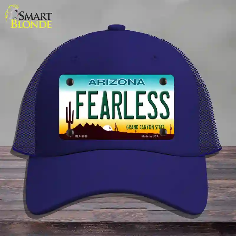 Fearless Arizona Novelty License Plate Hat Mesh / Royal Blue