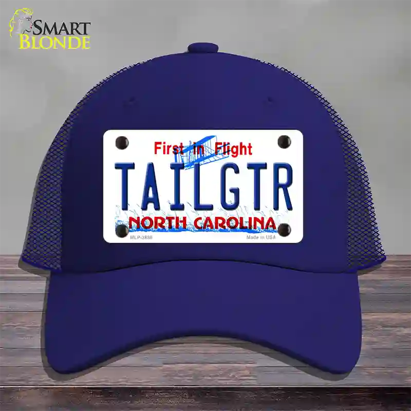 Tailgtr North Carolina Novelty License Plate Hat Mesh / Royal Blue