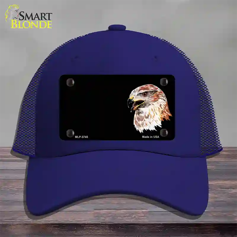 Falcon Offset Novelty License Plate Hat Mesh / Royal Blue