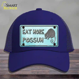 Eat More Possum Novelty License Plate Hat Mesh / Royal Blue