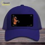 Horse Offset Novelty License Plate Hat Mesh / Royal Blue