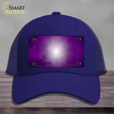 Purple White Fade Scratched Novelty License Plate Hat Mesh / Royal Blue
