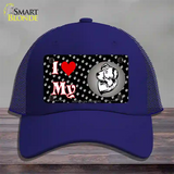 I Love My Australian Shepherd Novelty License Plate Hat Mesh / Royal Blue