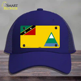 Nevis Flag Novelty License Plate Hat Mesh / Royal Blue