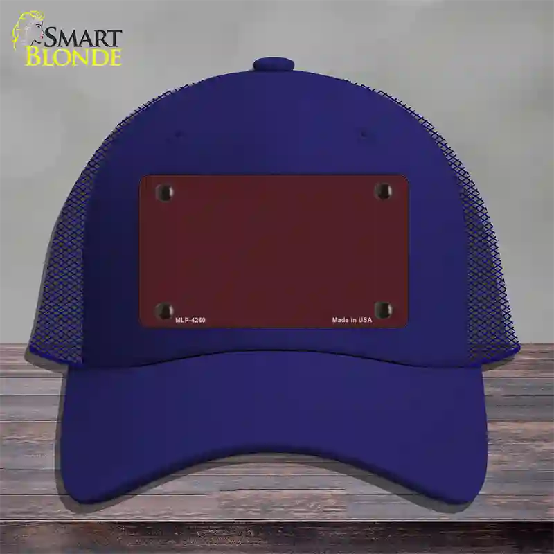 Burgundy Novelty License Plate Hat Mesh / Royal Blue